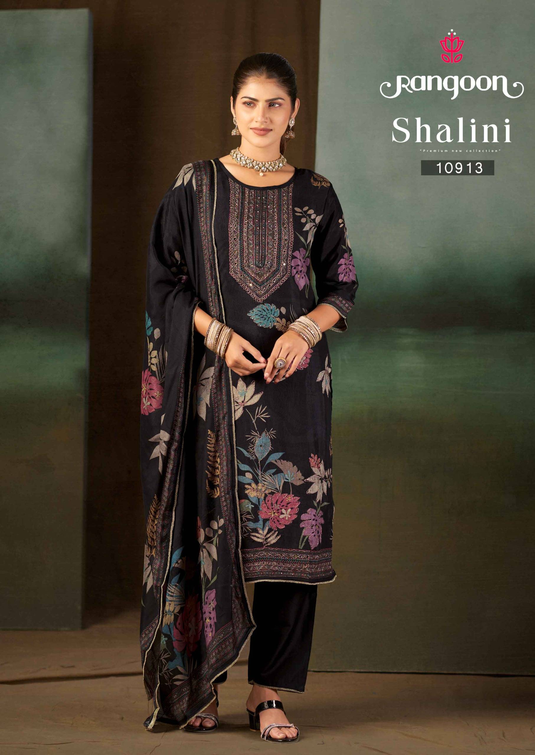SHALINI by Rangoon 10911 To 110914 Series Beautiful Pakistani Suits Wear Pure Muslin Stitched Dresses At Wholesale Price